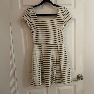 Soprano Black and White Striped Structured Dress S